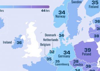 ساعت کار در اروپا: کدام کشورها بیشتر کار می‌کنند؟
