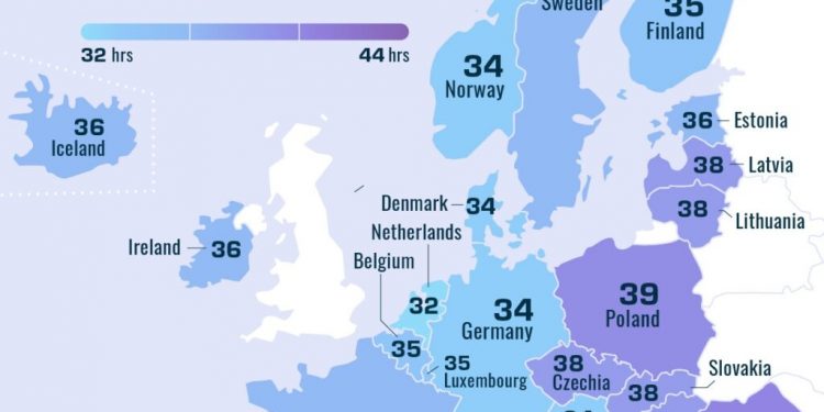 ساعت کار در اروپا: کدام کشورها بیشتر کار می‌کنند؟